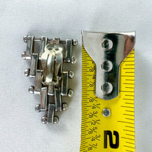 Load image into Gallery viewer, Vintage Sterling Silver Triangle Link Clip-On Earrings
