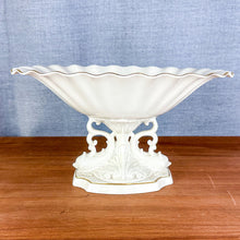 Load image into Gallery viewer, Vintage Lenox Made in USA Porcelain Dolphin Pedestal Bowl
