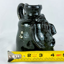 Load image into Gallery viewer, Mary &amp; Stanley Ferguson Small Dark Green 5-Teeth Ugly Face Jug
