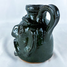 Load image into Gallery viewer, Mary &amp; Stanley Ferguson Small Dark Green 5-Teeth Ugly Face Jug
