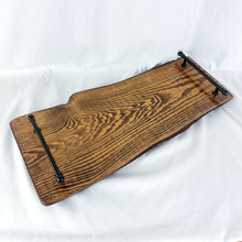 Load image into Gallery viewer, Vintage Wooden Live Edge Display Tray with Handles
