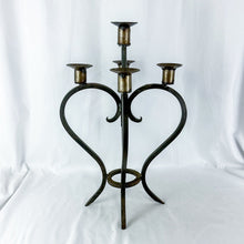Load image into Gallery viewer, Vintage Hand-Crafted Wrought Iron Tabletop Candelabra
