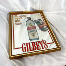 Load image into Gallery viewer, Vintage Gilbey&#39;s Gin &quot;Here&#39;s To More Gin Taste&quot; Bar Mirror Sign
