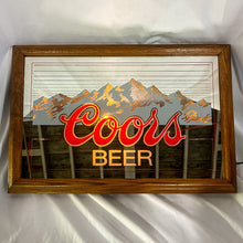 Load image into Gallery viewer, 1978 Coors Beer Rocky Mountain Spring Lighted Mirrored Sign
