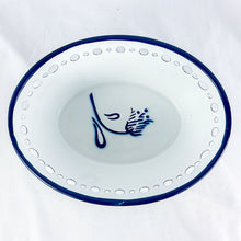 Load image into Gallery viewer, Vintage White &amp; Blue Katarina Brieditis Tulip Enamel Bowl
