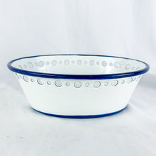 Load image into Gallery viewer, Vintage White &amp; Blue Katarina Brieditis Tulip Enamel Bowl
