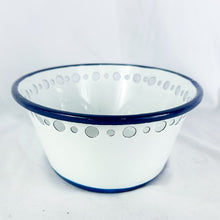 Load image into Gallery viewer, Vintage White &amp; Blue Katarina Brieditis Tulip Enamel Bowl
