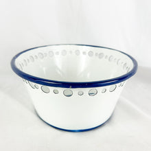 Load image into Gallery viewer, Vintage White &amp; Blue Katarina Brieditis Tulip Enamel Bowl
