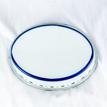 Load image into Gallery viewer, Vintage White &amp; Blue Katarina Brieditis Tulip Enamel Bowl
