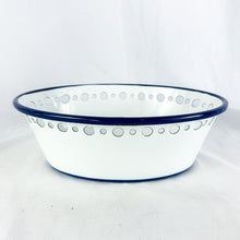 Load image into Gallery viewer, Vintage White &amp; Blue Katarina Brieditis Tulip Enamel Bowl
