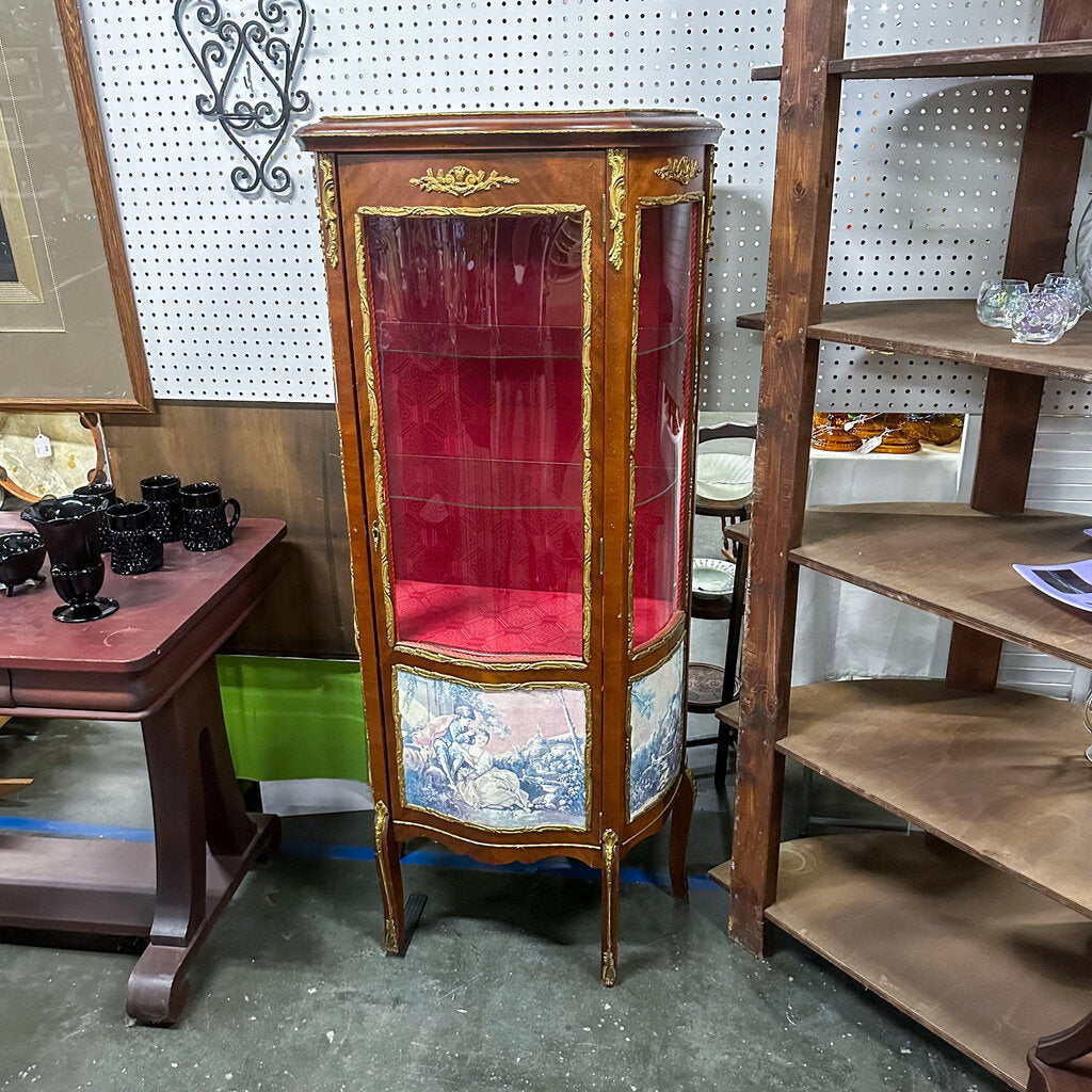 Reproduction French Louis XV Style Curio Ormolu Display Cabinet, Local Pickup Only