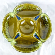 Load image into Gallery viewer, Vintage McCoy Pottery "906" Moss Green 5-Section Serving Platter
