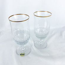 Load image into Gallery viewer, Vintage Mikasa Crystal Gold Crown Stemmed Tea Glass Set
