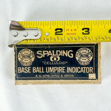 Load image into Gallery viewer, Antique to Vintage Spalding Celluloid Base Ball Umpire Indicator with Original Box
