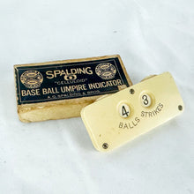 Load image into Gallery viewer, Antique to Vintage Spalding Celluloid Base Ball Umpire Indicator with Original Box
