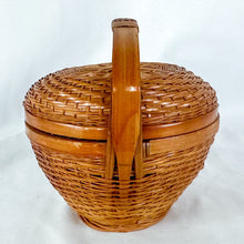 Load image into Gallery viewer, Vintage Chinese Wicker Lidded Sewing Basket
