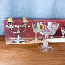 Load image into Gallery viewer, Vintage Pompadour Cristal d&#39;Arques Coupes 6-Piece Boxed Set
