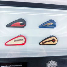 Load image into Gallery viewer, Vintage Harley Davidson Spartanburg SC Mini Gas Tank Set Shadow Box
