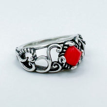 Load image into Gallery viewer, Vintage Carolyn Pollack Relios Sterling Silver Red Stone Ring, Size 6.25
