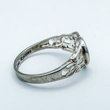 Load image into Gallery viewer, Vintage Sterling Silver Lace Cross Heart Ring, Size 9.5
