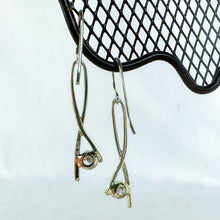 Load image into Gallery viewer, Vintage Gold-Toned Sterling Silver Clear Stone Dangling Earrings
