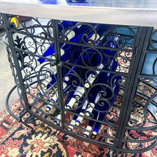 Load image into Gallery viewer, Vintage Wrought Iron Hand-Made Steel Top Wine Rack Table Bar, Bottles Not Included *Local Pick-Up Only*
