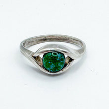 Load image into Gallery viewer, Vintage Sterling Silver Tension Set Blue &amp; Green Glitter Bead Ring, Size 9.75
