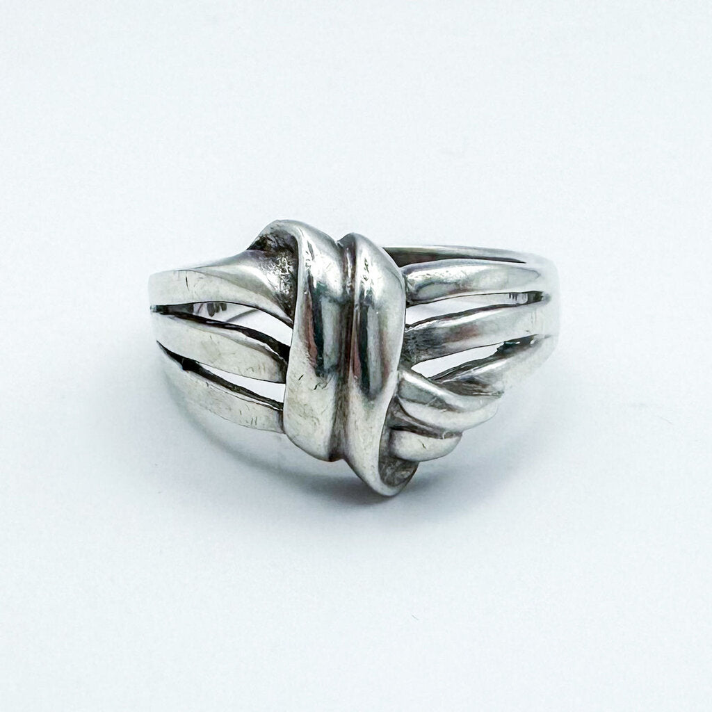 Vintage Sterling Silver Knot Ring, Size 8.75