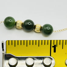 Load image into Gallery viewer, Necklace, 14k with Jade and Gold Fluted Beads, 18 inch
