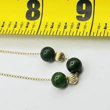 Load image into Gallery viewer, Necklace, 14k with Jade and Gold Fluted Beads, 18 inch
