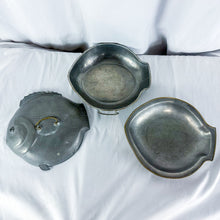 Load image into Gallery viewer, Vintage 3-Piece Pewter Fish Dish
