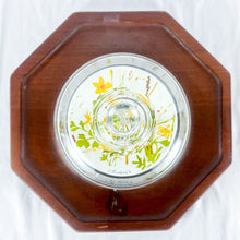 Load image into Gallery viewer, Vintage Floral Goodwood Glass Dome Octagonal Wood Cheese &amp; Cracker Tray
