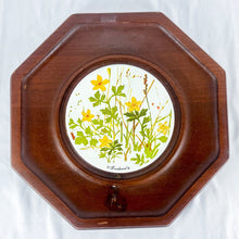 Load image into Gallery viewer, Vintage Floral Goodwood Glass Dome Octagonal Wood Cheese &amp; Cracker Tray
