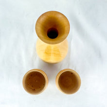 Load image into Gallery viewer, Vintage Japanese Hinoki Cypress Wood Sake Set (Tokkuri/Carafe &amp; 2 Ochokos/Cups)
