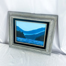 Load image into Gallery viewer, Framed Signed Blue Lake Landscape Oil on Canvas Painting
