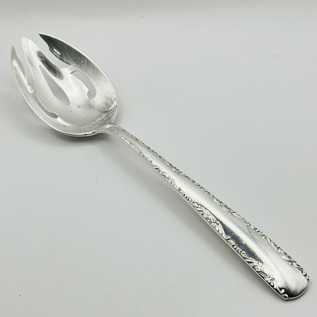 Pierced Tablespoon 8 1/2, Gorham Sterling, 1941-1942 Camellia