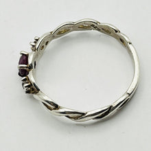 Load image into Gallery viewer, Ring, Sterling Silver, Ruby C quality, Clear Stones, Size 9
