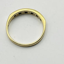 Load image into Gallery viewer, Ring, 14K Yellow Gold, Channel Set Sapphires and Diamonds, 11 Stones, Stackable, Size 6.75
