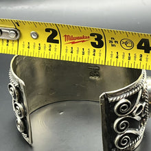 Load image into Gallery viewer, Bracelet, Cuff, Steel, Native American, with Five Flat Cabochons
