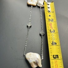 Load image into Gallery viewer, Necklace, Biwa Nugget Pearl and Chain Strand, 42 inches
