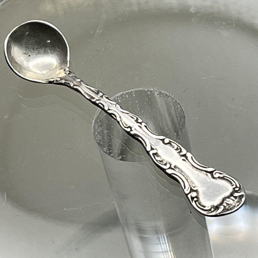 Salt Cellar Spoon, Sterling Silver, Classic Handle Style, Round Bowl, 2 5/8 inch