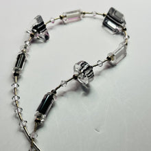 Load image into Gallery viewer, Necklace, Liquid Sterling Silver, Glass Beads, Black and White

