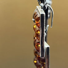 Load image into Gallery viewer, Earrings, Sterling Silver, Amber Grid Cabochans, Poland
