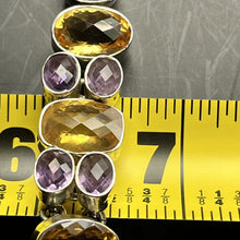 Load image into Gallery viewer, Bracelet, Sterling Silver, MultiStone Amethyst and Citrine, 6 1/2 to 7 1/2 inch
