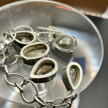 Load image into Gallery viewer, Bracelet, Sterling Silver, Multistone Smokey and Lemon Quartz, 8 1/4 inch
