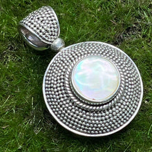 Load image into Gallery viewer, Pendant, Sterling Silver, Mother Of Pearl in Textured Setting, Indonesia
