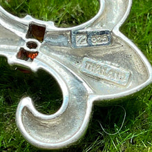 Load image into Gallery viewer, Pendant, Sterling Silver, Fleur De Lis with Garnets
