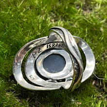Load image into Gallery viewer, Ring, Sterling Silver, Pink Iridescent Druzy Stone, PZ Israel, Size 8 3/4
