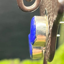 Load image into Gallery viewer, Earrings, Sterling Silver, Mexico Lapis Lazuli Cab in Bezel
