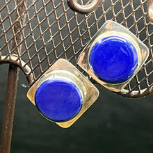 Load image into Gallery viewer, Earrings, Sterling Silver, Mexico Lapis Lazuli Cab in Bezel
